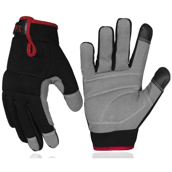 Mens Work Gloves Utility Touch Screen Breathable Spandex Rigger Padded