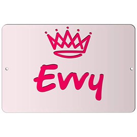 Makoroni - Evvy Girl Female Name 8x12 inc Aluminum Decorative Wall Street Sign