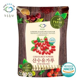 green fields Pureundeulpan 100% Domestic Seedless Cornelian Cherry Powder 500g Tree Fruit Tea / 푸른들판 국내산 씨없는 산수유 분말 가루 100% 500g 나무 열매 차