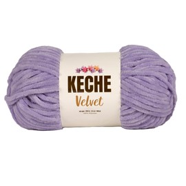 Keche Velvet Yarn for Crocheting, Soft Chenille Bulky Baby Blanket Amigurumi Yarn 100 gr (132 yds) - Lilac