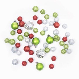 Darice Red/Silver/Green, Floral Filler Balls, 54 Pieces