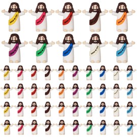 Freshmagis 50Pcs Mini Jesus Figures- Jesus Loves You Bulk Tiny Jesus Toys Little Jesus Figures to Hide and Seek Classic Religious Gifts Sunday School Baptism Church Events