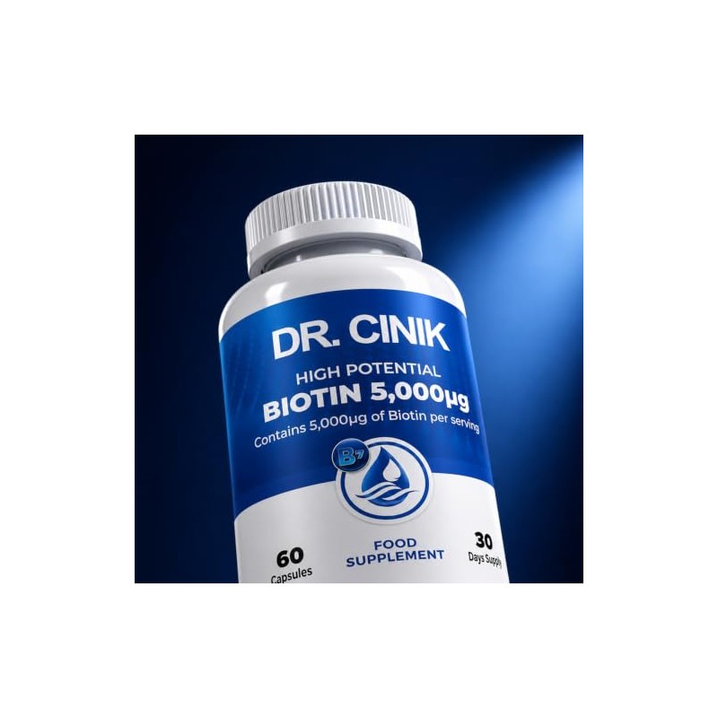 DR. CINIK Biotin 5000 mcg per Daily Serving, Vitamin B7