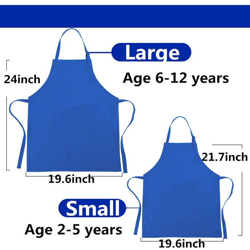 CRJHNS Kids Apron and Chef Hat Set, Adjustable Cotton Child