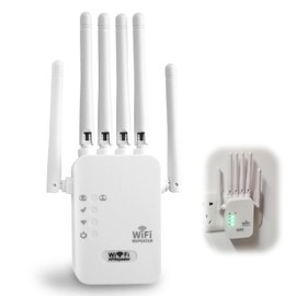 WiFi Extender Booster 6 Antennas 300Mbps 2.4GHz Wireless Signal Booster Covers Up to 5500 Sq.ft and 55 Devices Repeater with Ethernet Port, WiFi Repeater Range Extender for Home Internet