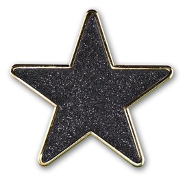 Glitter Star Pin Badge - Enamel - Single (BLACK)
