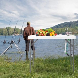 Costway Outdoor Garden Folding Portable Fish Cleaning Cutting Camping Table With Sprayer