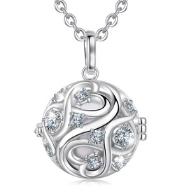 EUDORA Harmony Ball Bola de Grossesse Pregnancy Necklace for Women Celtic Knot Wishing Pendant Lockets Chime Belly Necklace for Ladies Sisters Mother