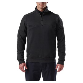 5.11 Tactical Men's Job Shirt 1/4 Zip 2.0, Cotton Polyester Quarter Zip, Style 72534, Black, X-Large