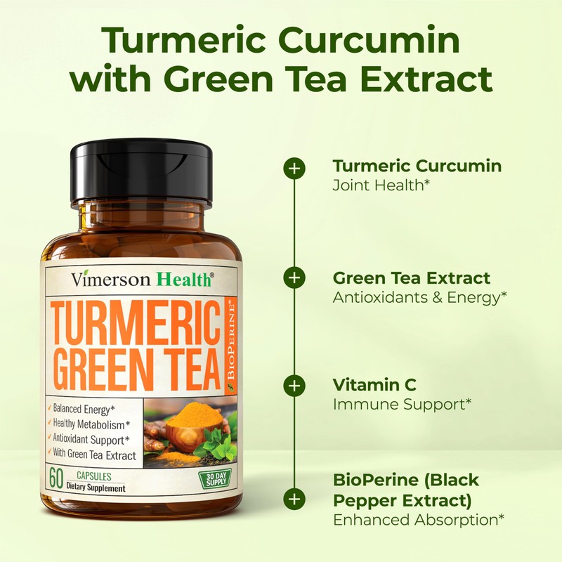 Turmeric Curcumin Supplement with Green Tea Extract (ECGC) & Vitamin