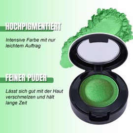 Lidschatten Grün, Pfau Grüner Schimmern Individuelle Farbe Lidschatten, Lang Anhaltende Hochpigmentiert Green Augen Make-Up, Glitzer Schminke Eyeshadow Mit Pinsel