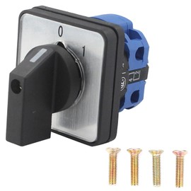 Universal Changeover Switch 690V 25A, 2 Position Selector Latching Rotary Cam Switch, 2 Pole 4 Terminals Locking Type Transfer Switch for Electrical Wiring, Squirrel Cage Type Asynchronous Motor