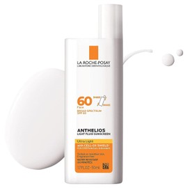 La Roche-Posay La Roche-Posay Anthelios Light Fluid Facial Sunscreen SPF 60, Lightweight Sunscreen For Face, Fluid Texture, Broad Spectrum SPF + Antioxidants, Oil Free & Oxybenzone Free, Travel Size 1.7 Fl. Oz.