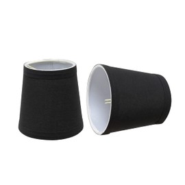 Aspen Creative 32046-2B, Empire Clip-On Chandelier Lamp Shade, Black, 3" Top x 4" Bottom x 4" Slant Height, Set of 2