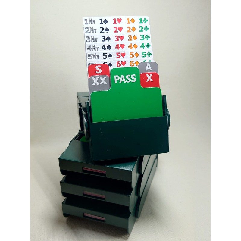 Bid Pal Bridge Bidding Box Set of 4 Green