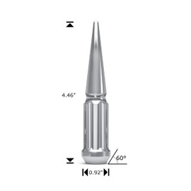 White Knight 3810XL-25AM Chrome 9/16"-18 1-Pc Spline Spike Lug Nut Set with Extra Spline Spike, 25 Pack