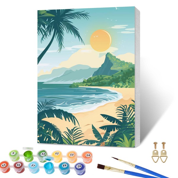 SKRYUIE Framed Paint by Numbers Kits for Adults Scenery, Acrylic