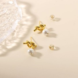 Bridesmaid Proposal Gifts,Bridesmaid Earrings,Maid Of Honor Proposal Gifts,Will You Be My Bridesmaid on Our Wedding Day,Pearl Bow Earrings Pearl Stud Earrings for Women Bridesmaid (Pearl Stud)