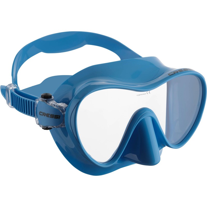 CRESSI F1 Mask Blue - Frameless Mask for Diving and