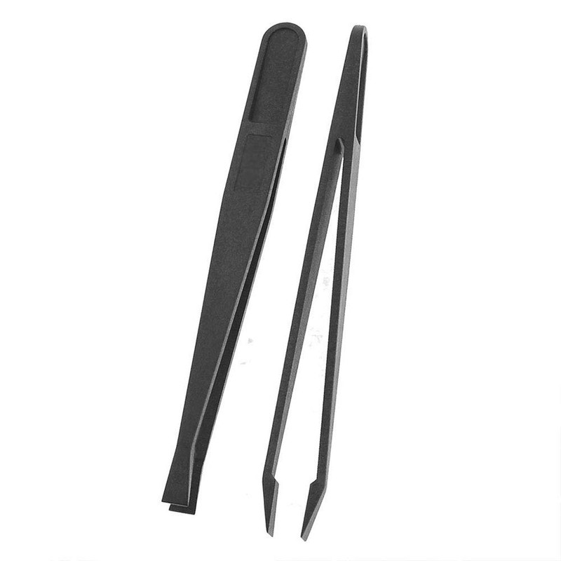 10 Pcs Plastic Slant Flat Tip Tweezers Anti-Static for Electronics,