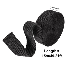 2" X 50FT Exhaust Wrap Manifold Header Fiberglass Heat Wrap Tape W/10 Ties Black