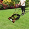 14" Hand Push Lawn Mower, 2-in-1 Portable Push Lawn Mower