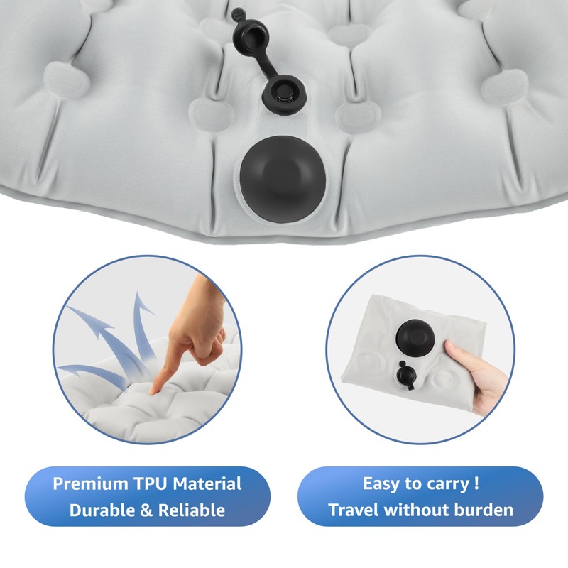 loloburuala Lumbar Support Pillow, Inflatable Seat Cushion, Lightweight Car Back
