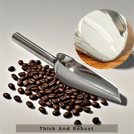 Olmaanseta Small Ice Scoop for Freezer,Stainless Steel Ice Scooper For Ice Bucket,Metal Food Scoop For Ice Machine 6 Ounces 3 Packs