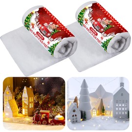 BBTO Large Christmas Fake Snow Blanket White Glitter Artificial Snow Roll Snow Sheet Decorations for Christmas Village Accessories Tree Decor Table Centerpieces(2 Pieces,60 Inch X 6.6 Feet)