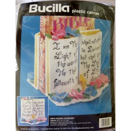 Bucilla Plastic Canvas Needlepoint Kit ~ Bible Holder/Bookends
