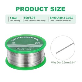 MECCANIXITY Rosin Core Solder, 50g Tin Solder Wire Flux Core Solder 0.3mm for Electrical Soldering