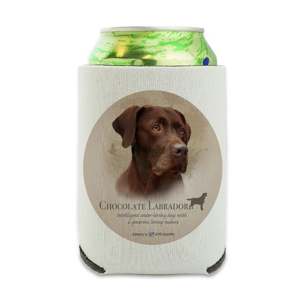 Chocolate Lab Labrador Dog Breed Can Cooler - Drink Sleeve