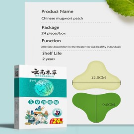 Moxibustion Patch Natural Wormwood Sticker Mugwort Plaster Neck Shoulder Moxa Pads 24pcs/Box