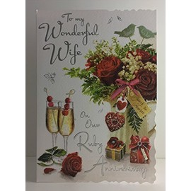 Jonny Javelin Wonderful Wife On Our Ruby Anniversary Card