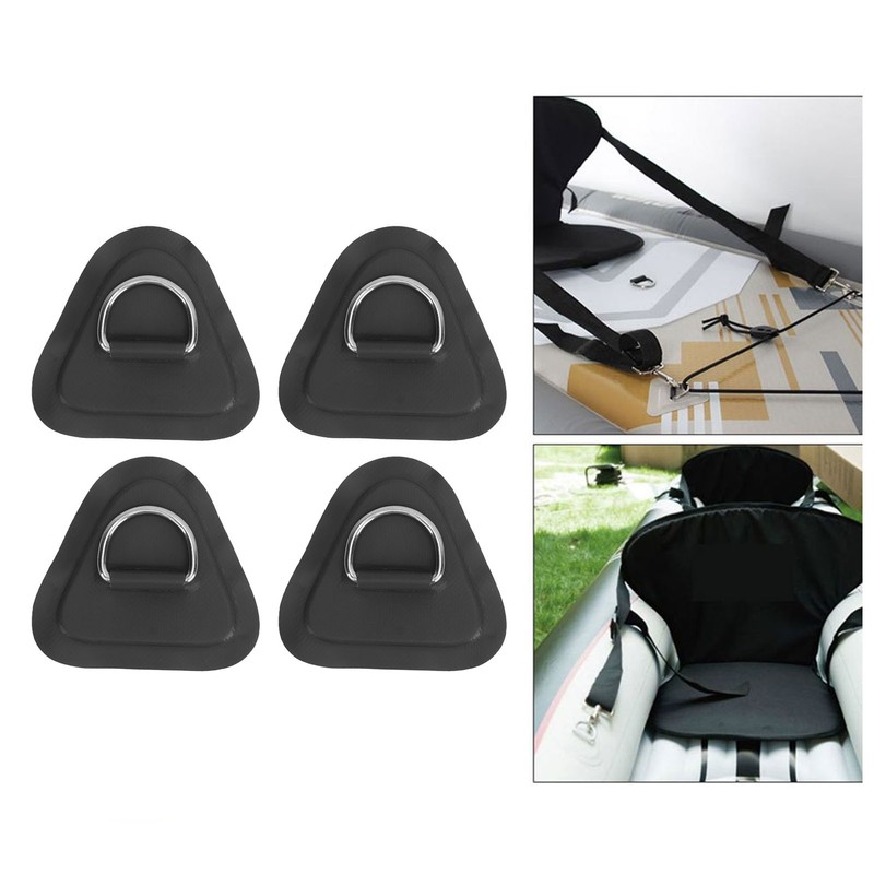 4 Pcs D Ring Patch Stainless Steel D Ring Pad