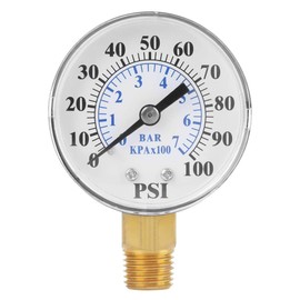 0-100 PSI 0-7 Bar Pressure Gauge Manometer for Water Air Oil, Easy to Install, 1/4 NPT Thread Connection