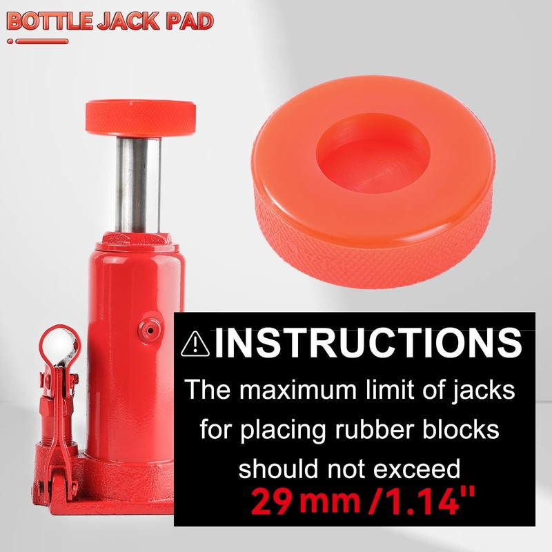 Jack Pad Fits 5-8 Ton Jack Red Polyethylene Protective Pad