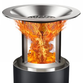 XL Heat Deflector, with 3 Detachable Legs, Accessory for XL Fire Pit, Captures and redirects Warmth, 304 Stainless Steel, (HxDia) 6 x 10.5 in, 1.4 lbs