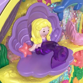 Polly Pocket Keepsake Collection Mermaid Dreams Collectible Compact, Under-The-Sea Theme, Special Box, 2 Mermaid Dolls, Wearable Ring & More, Collectible Gift, Ages 4 Years Old & Up