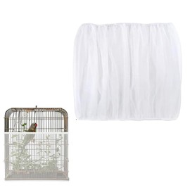 Vogelkäfig Abdeckung, Vogelkäfig Netz Extra Weich Luftig, Schutznetz Vögel, Einstellbarer Vogelkäfig Abdeckung, Vogelkäfig Schutznetz, Für Runde Quadratische Käfige, Umfang 90-140cm, Höhe 30cm (Weiß)