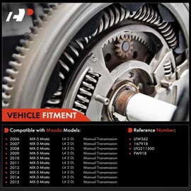 A-Premium Clutch Flywheel Compatible with Mazda MX-5 Miata 2006-2015 2.0L, 6 Bolt Holes, 112 Teeth, Manual Transmission, Replace# LFG211500