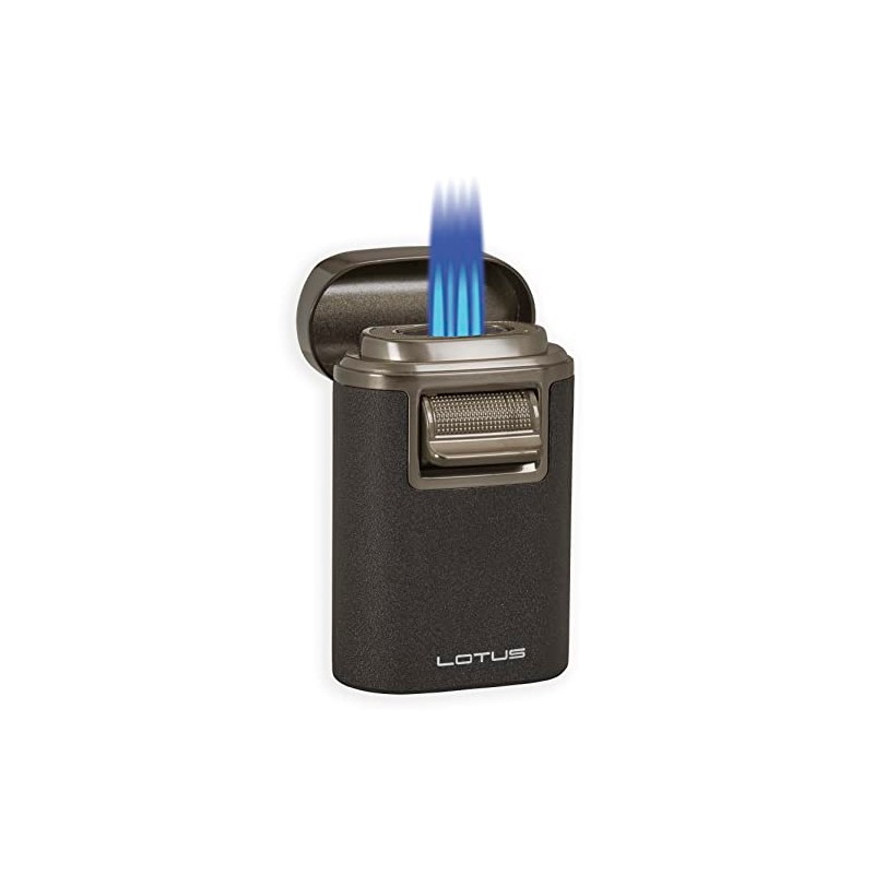 Lotus Brawn Table Cigar Lighter with Quad Wind-Resistant Torch Flames,
