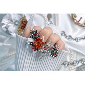  1122 Gorgeous fall flower nail nail queen handmade nail tip ✨ - Long stiletto /  1122화려한가을꽃네일네일퀸 수제네일팁 ✨ - 롱스틸레토