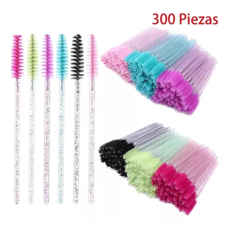 Unic 300 Cepillos Desechables Glitter Para Extensión De Pestañas