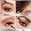 Augenbrauenstift Wasserfest, 2-in-1 Dual-Ended Microblading Augenbrauenstift, Flüssiger Eyeliner, Wischfest Eyebrow