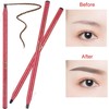 Lápiz de cejas microblading semipermanente, resistente al agua, color café,