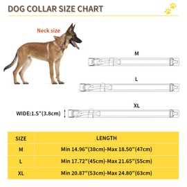 Huntvp Tactical Dog Collar, Adjustable with Nylon Control Handle, Padded Metal Buckle for Medium and Large Dogs for Hunting, Training, Leisure, Outdoor