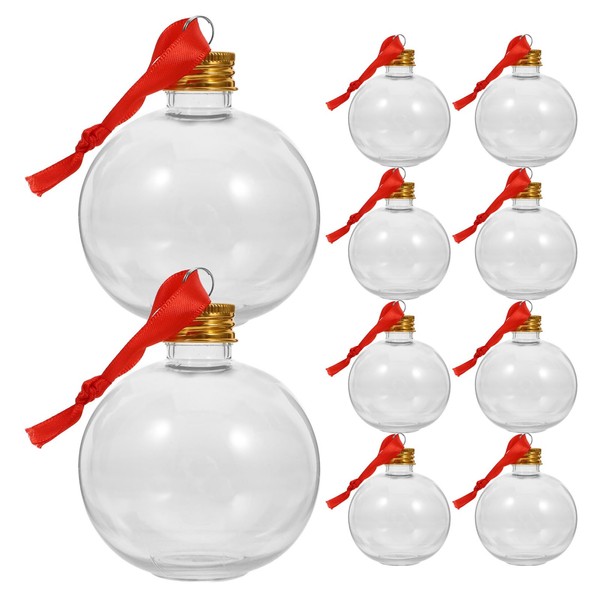 Baluue Christmas Drink Balls 10pcs Fillable Xmas Tree Clear Baubles