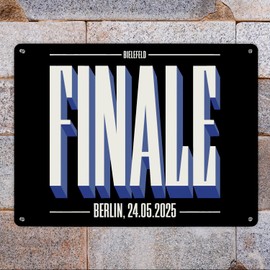 FINALE 2025 Bielefeld Metal Sign XXL in 28 x 38 cm for the Cup Final in Berlin, High-Quality Sign as a Reminder of the Football Experience