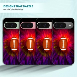 SuzaCase for Pixel 9/9 Pro Case - Rugby Ball Splashed Printed Durable Hardshell Designer Case for Pixel 9 / Pixel 9 Pro